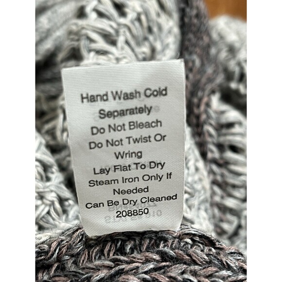 Cabi Gray Open Front Round Hem Open Knit Cardigan Sweater Med Y2K Grunge Boho - Picture 14 of 15